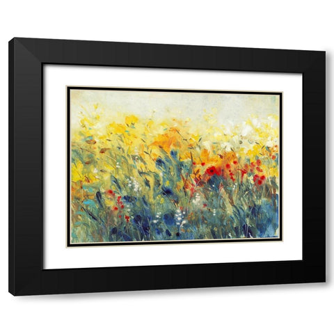 Flowers Sway I Black Modern Wood Framed Art Print with Double Matting by OToole, Tim