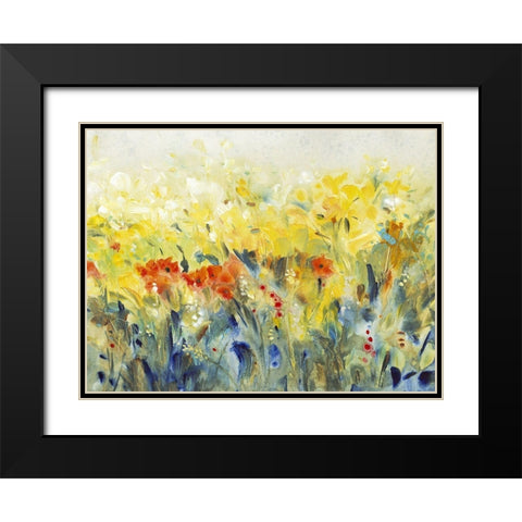 Flowers Sway II Black Modern Wood Framed Art Print with Double Matting by OToole, Tim