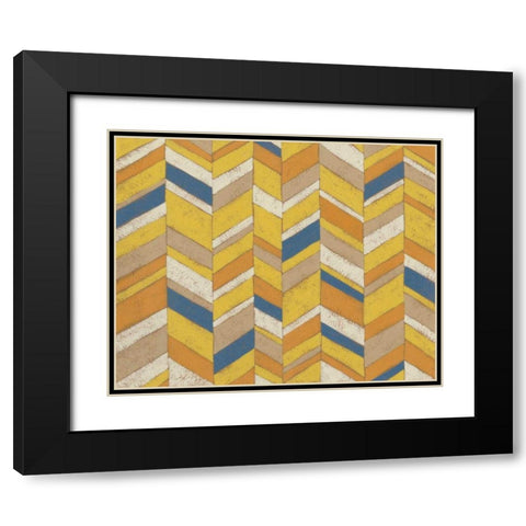 Modern Chevron I Black Modern Wood Framed Art Print with Double Matting by Zarris, Chariklia