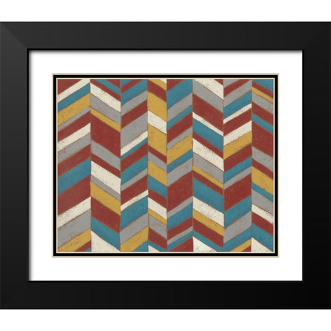 Modern Chevron II Black Modern Wood Framed Art Print with Double Matting by Zarris, Chariklia