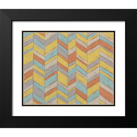 Modern Chevron III Black Modern Wood Framed Art Print with Double Matting by Zarris, Chariklia