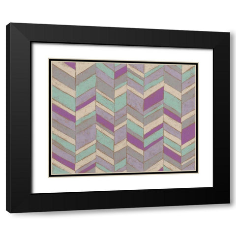 Modern Chevron IV Black Modern Wood Framed Art Print with Double Matting by Zarris, Chariklia