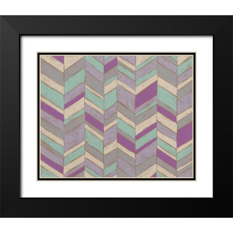 Modern Chevron IV Black Modern Wood Framed Art Print with Double Matting by Zarris, Chariklia