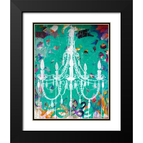 Emerald Chandelier Black Modern Wood Framed Art Print with Double Matting by Youngstrom, Kent