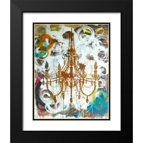 Rust Chandelier Black Modern Wood Framed Art Print with Double Matting by Youngstrom, Kent