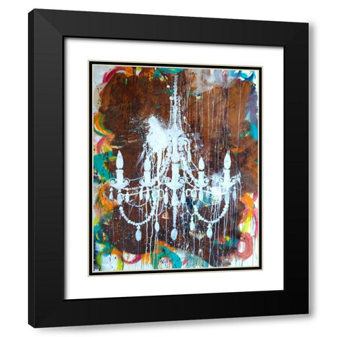 White Chandelier Black Modern Wood Framed Art Print with Double Matting by Youngstrom, Kent