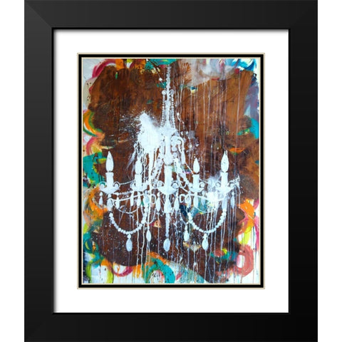 White Chandelier Black Modern Wood Framed Art Print with Double Matting by Youngstrom, Kent