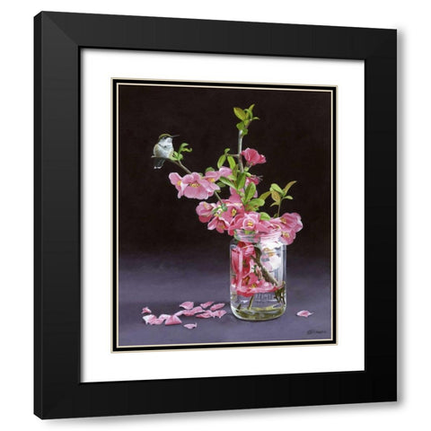 Quince and Ruby I Black Modern Wood Framed Art Print with Double Matting by Szatkowski, Fred