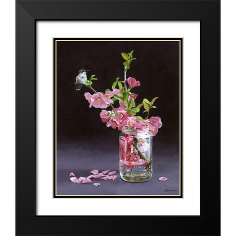 Quince and Ruby I Black Modern Wood Framed Art Print with Double Matting by Szatkowski, Fred