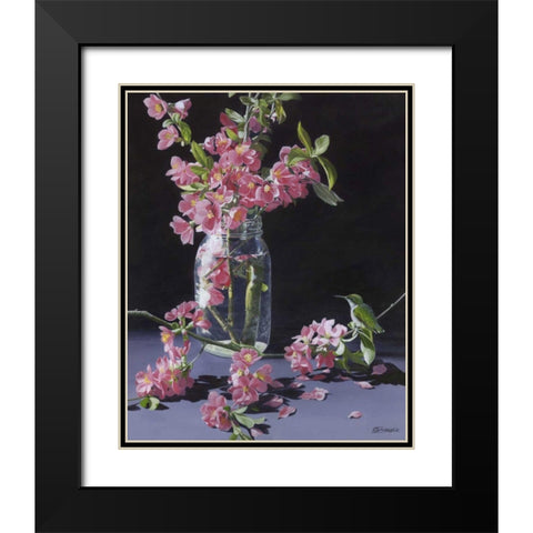 Quince and Ruby II Black Modern Wood Framed Art Print with Double Matting by Szatkowski, Fred