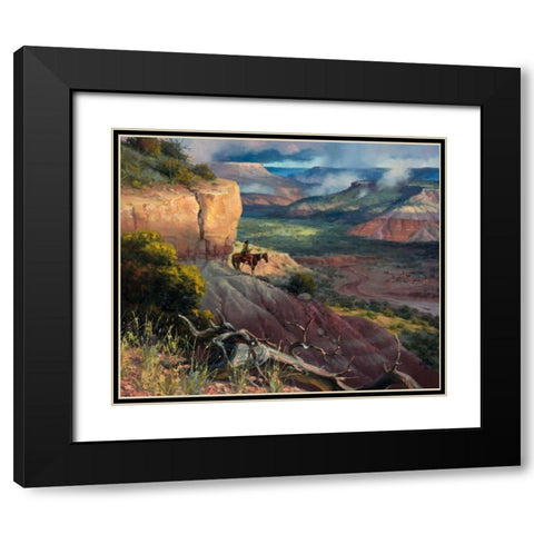 Camp Along the Timbercreek Black Modern Wood Framed Art Print with Double Matting by Sorenson, Jack