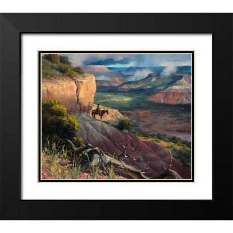 Camp Along the Timbercreek Black Modern Wood Framed Art Print with Double Matting by Sorenson, Jack