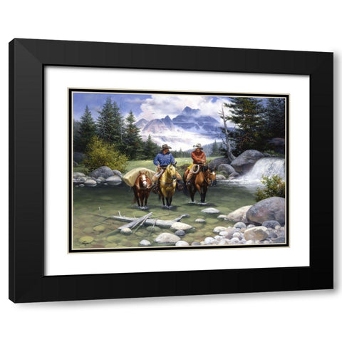 Clear Water Crossing Black Modern Wood Framed Art Print with Double Matting by Sorenson, Jack