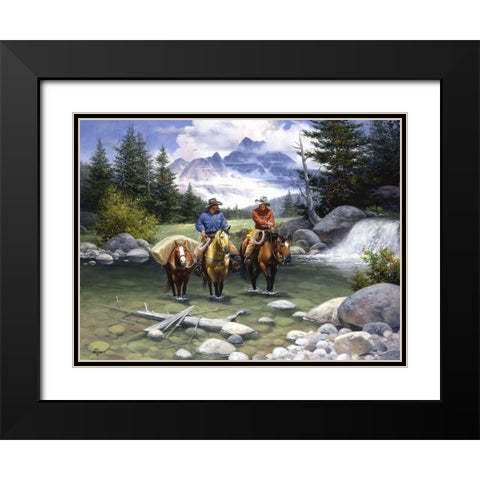 Clear Water Crossing Black Modern Wood Framed Art Print with Double Matting by Sorenson, Jack