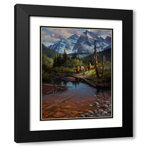 Ridin the High Country Black Modern Wood Framed Art Print with Double Matting by Sorenson, Jack