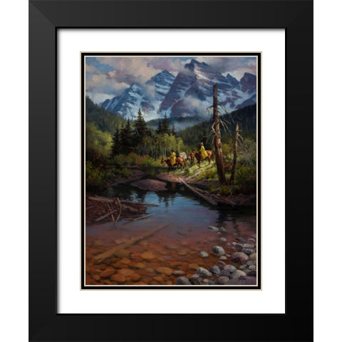 Ridin the High Country Black Modern Wood Framed Art Print with Double Matting by Sorenson, Jack