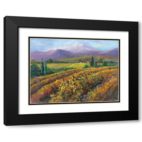 Vineyard Tapestry I Black Modern Wood Framed Art Print with Double Matting by Oleson, Nanette