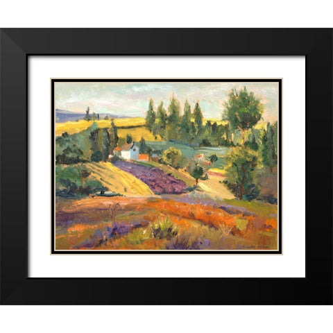 Vineyard Tapestry II Black Modern Wood Framed Art Print with Double Matting by Oleson, Nanette