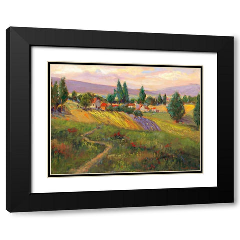 Vineyard Tapestry III Black Modern Wood Framed Art Print with Double Matting by Oleson, Nanette