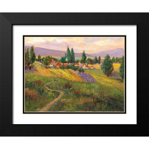 Vineyard Tapestry III Black Modern Wood Framed Art Print with Double Matting by Oleson, Nanette