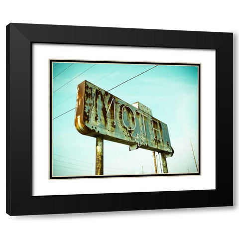 Vintage Motel I Black Modern Wood Framed Art Print with Double Matting by Recapturist
