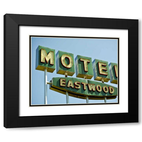 Vintage Motel III Black Modern Wood Framed Art Print with Double Matting by Recapturist