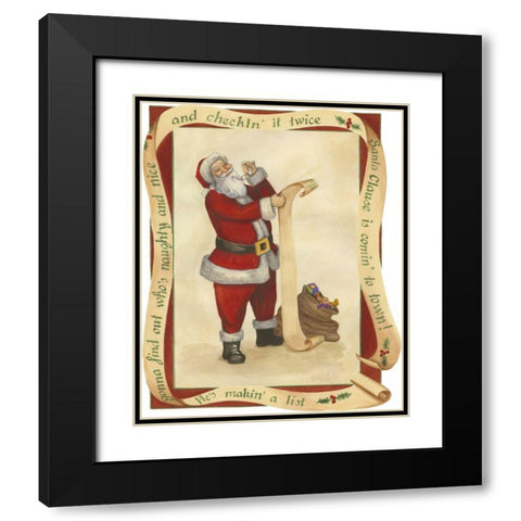 Checking It Twice Black Modern Wood Framed Art Print with Double Matting by Friel, Tara