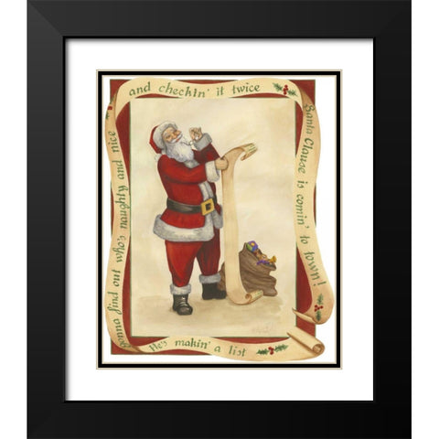 Checking It Twice Black Modern Wood Framed Art Print with Double Matting by Friel, Tara