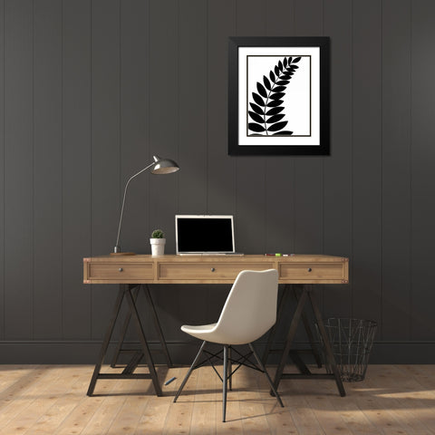 Leaf Silhouette I Black Modern Wood Framed Art Print with Double Matting by Zarris, Chariklia