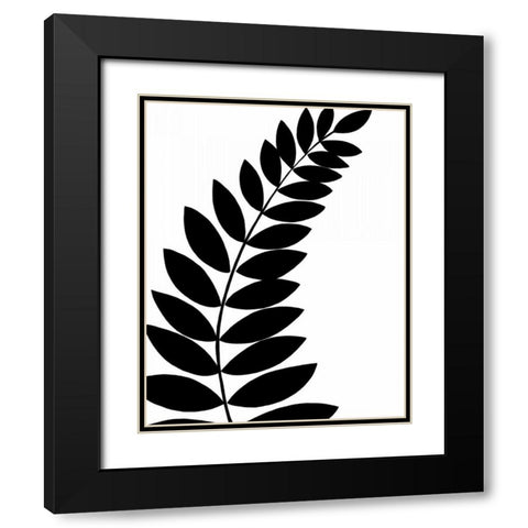 Leaf Silhouette I Black Modern Wood Framed Art Print with Double Matting by Zarris, Chariklia