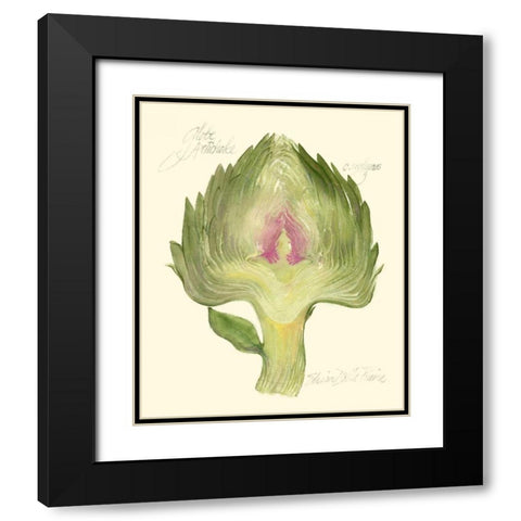 Globe Artichoke Black Modern Wood Framed Art Print with Double Matting by Della-Piana, Elissa