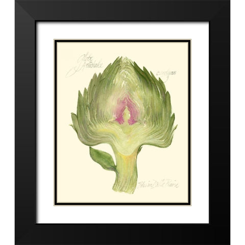 Globe Artichoke Black Modern Wood Framed Art Print with Double Matting by Della-Piana, Elissa