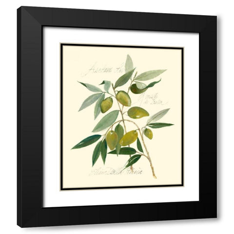 Ascolane Olives Black Modern Wood Framed Art Print with Double Matting by Della-Piana, Elissa