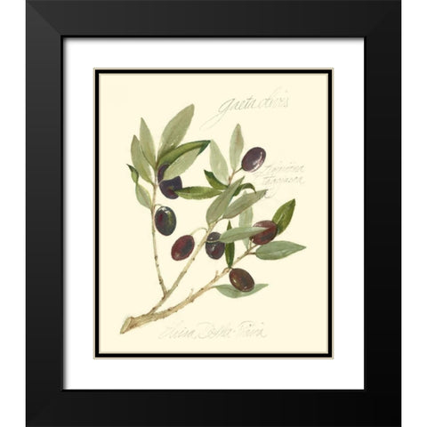 Gaeta Olives Black Modern Wood Framed Art Print with Double Matting by Della-Piana, Elissa