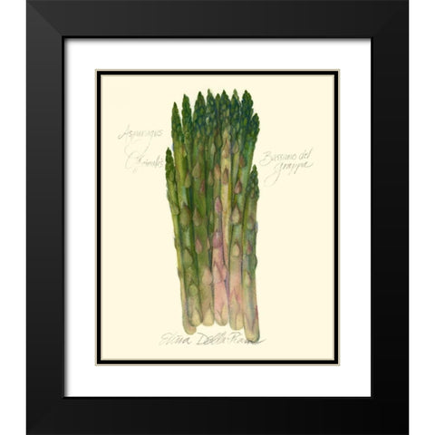 Asparagus Officinalis Black Modern Wood Framed Art Print with Double Matting by Della-Piana, Elissa