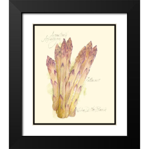 Argenteuil Asparagus Black Modern Wood Framed Art Print with Double Matting by Della-Piana, Elissa