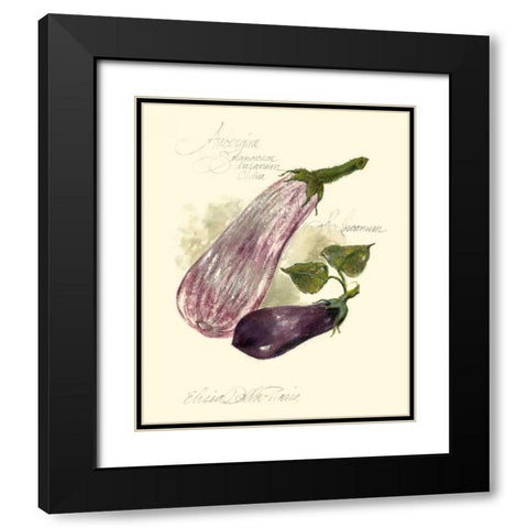 Aubergine Eggplant Black Modern Wood Framed Art Print with Double Matting by Della-Piana, Elissa