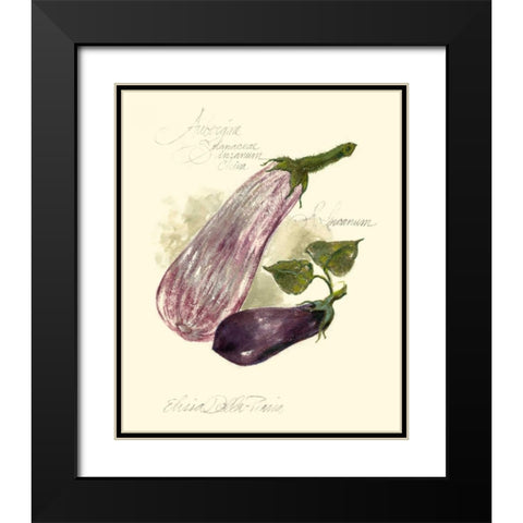 Aubergine Eggplant Black Modern Wood Framed Art Print with Double Matting by Della-Piana, Elissa