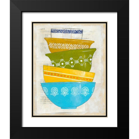 Retro Ware III Black Modern Wood Framed Art Print with Double Matting by Zarris, Chariklia