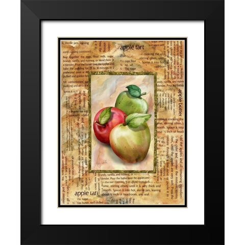 Apple Tart Black Modern Wood Framed Art Print with Double Matting by White, Abby