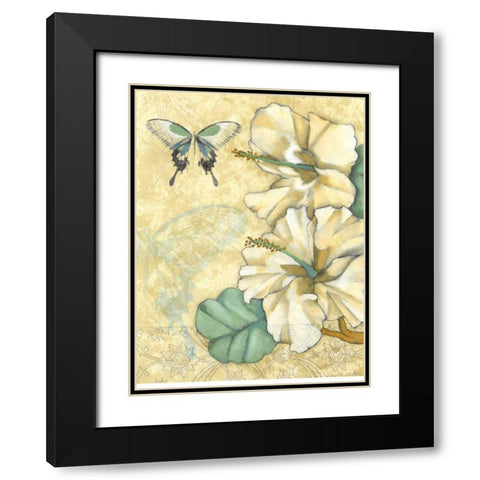 Small Hibiscus Medley I Black Modern Wood Framed Art Print with Double Matting by Goldberger, Jennifer