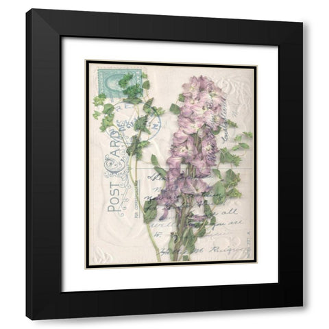 Small Postcard Wildflowers I Black Modern Wood Framed Art Print with Double Matting by Goldberger, Jennifer