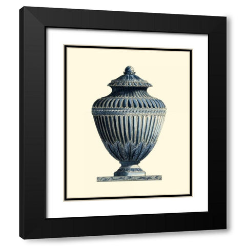 Blue Porcelain Urn III Black Modern Wood Framed Art Print with Double Matting by Vision Studio