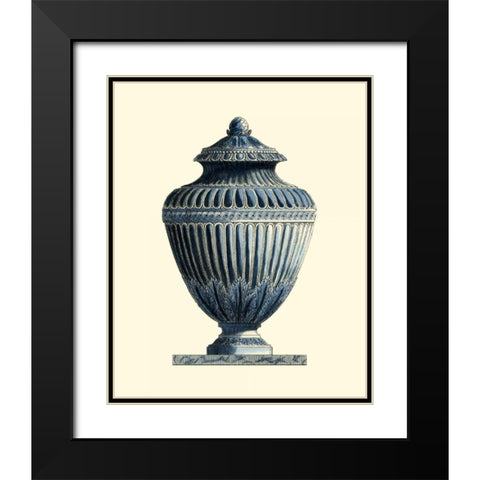 Blue Porcelain Urn III Black Modern Wood Framed Art Print with Double Matting by Vision Studio