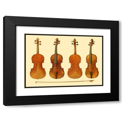 Antique Violins I Black Modern Wood Framed Art Print with Double Matting by Gibb, William