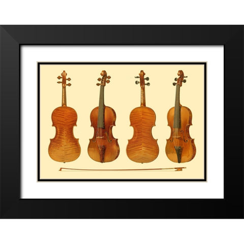 Antique Violins I Black Modern Wood Framed Art Print with Double Matting by Gibb, William