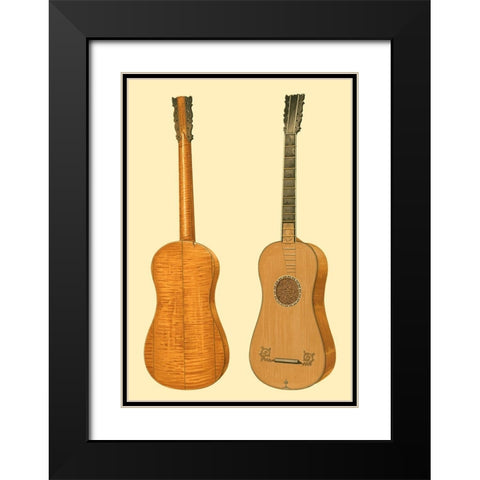 Antique Guitars I Black Modern Wood Framed Art Print with Double Matting by Gibb, William