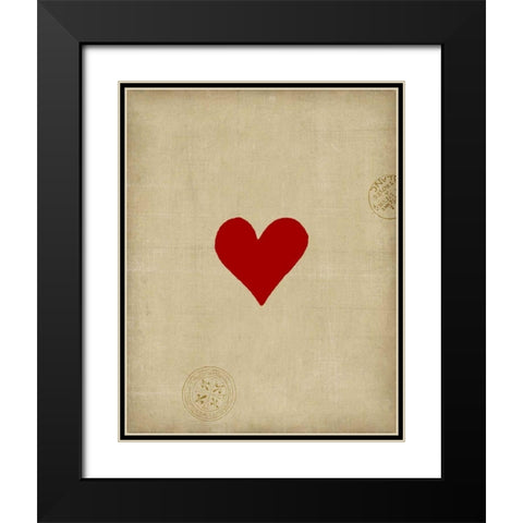 Small Heart  Black Modern Wood Framed Art Print with Double Matting by Vision Studio