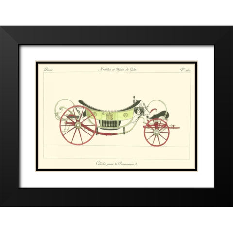 Antique Carriage II Black Modern Wood Framed Art Print with Double Matting by unknown
