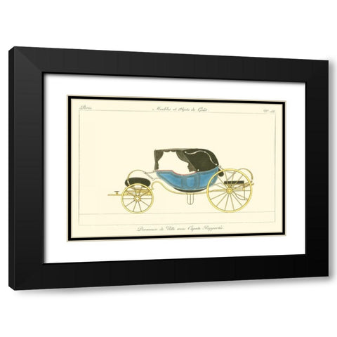 Antique Carriage V Black Modern Wood Framed Art Print with Double Matting by unknown